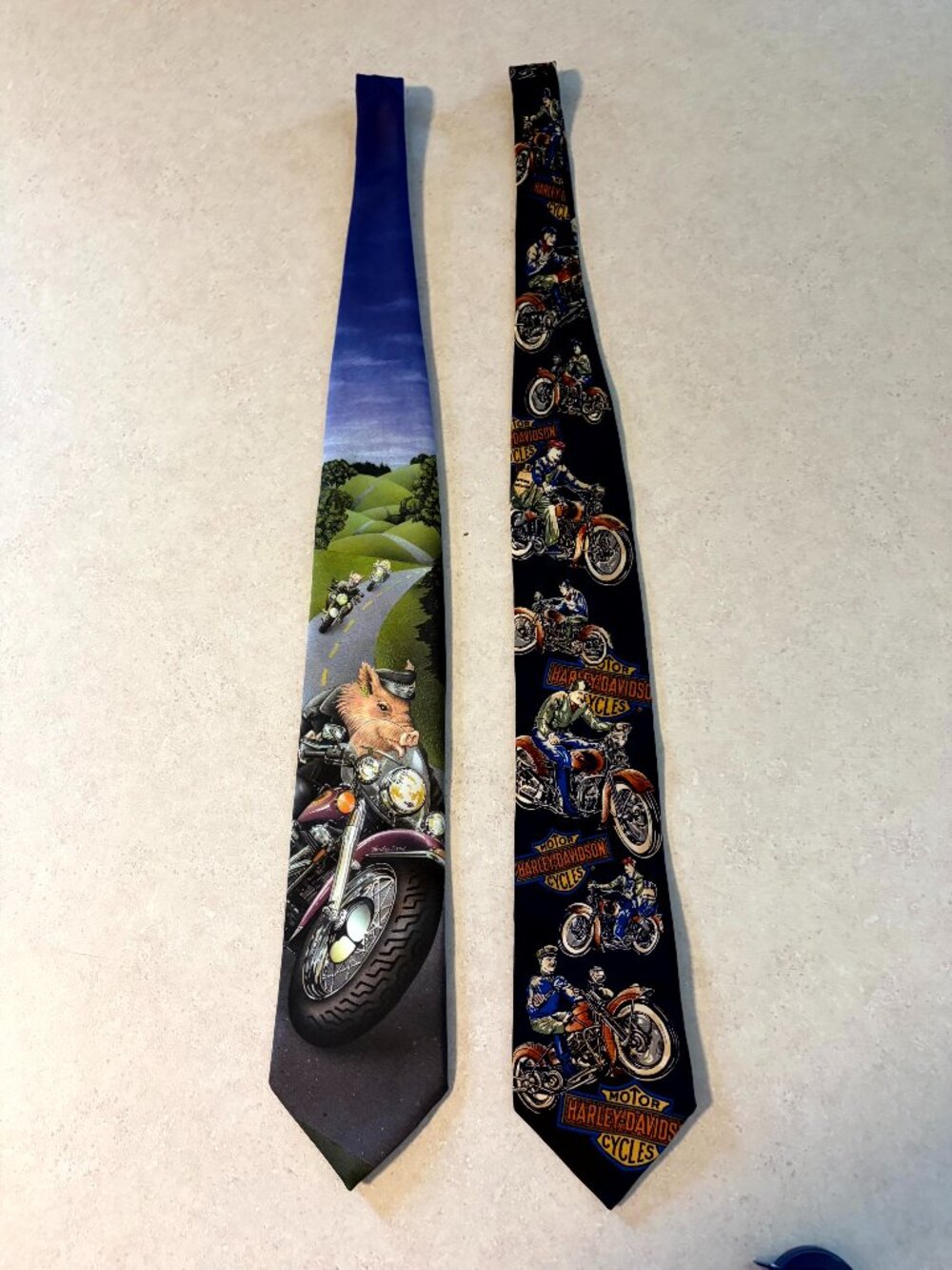 Harley Davidson Ties Lot of 2 by Ralph Martin & Co Vintage 1994 and 1996
